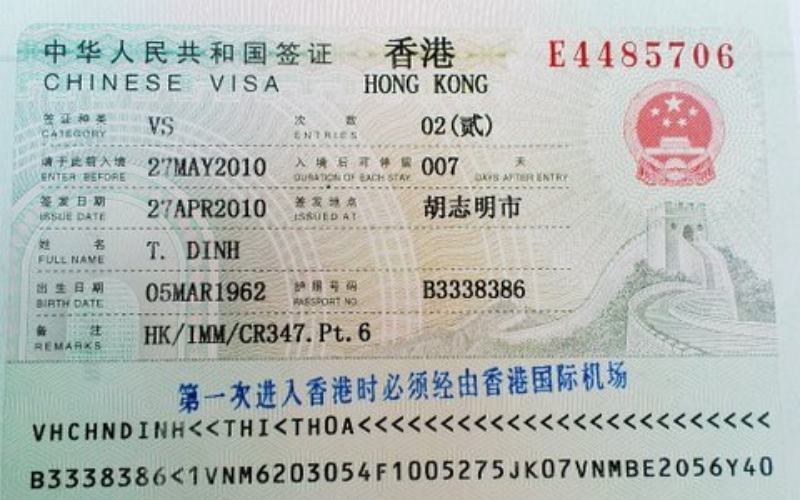 visa du lịch thăm thân hong kong