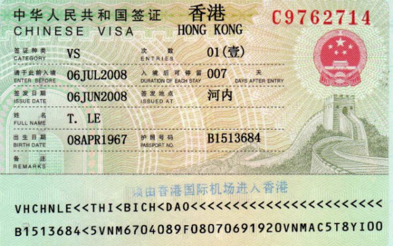 visa công tác hong kong