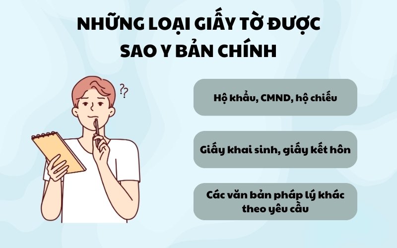 Những loại giấy tờ được sao y bản chính