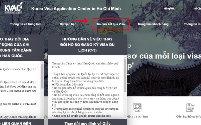 Tra cứu kết quả visa