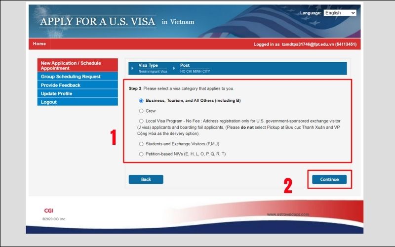 lịch hẹn phỏng vấn visa mỹ