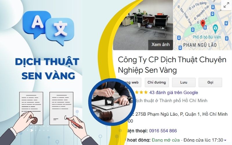 Công ty Dịch thuật công chứng Sen Vàng quận 1