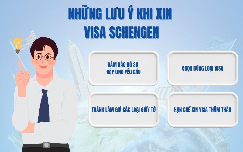 Những lưu ý khi xin visa Schengen