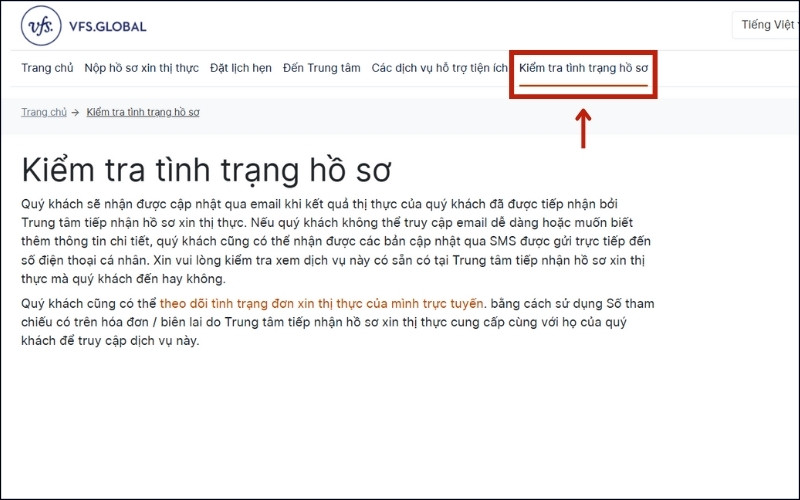 Kiểm tra tình trạng hồ sơ