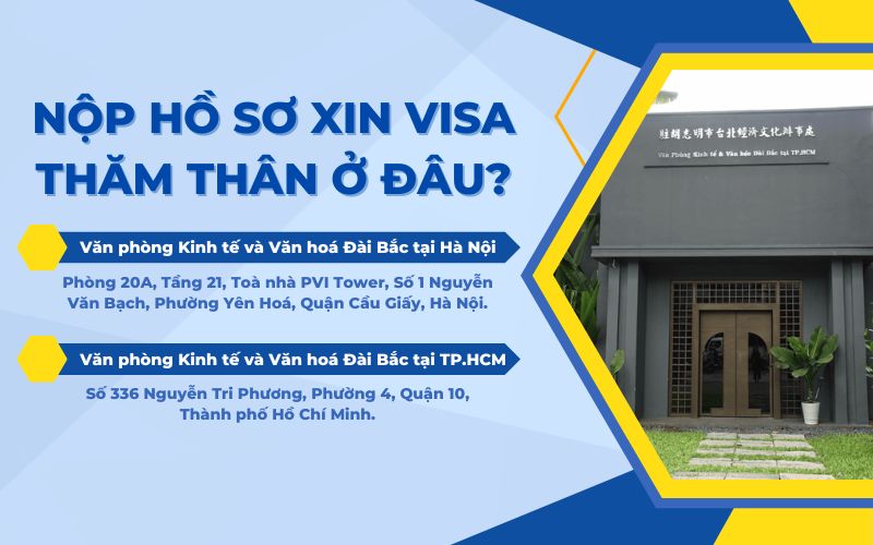 nộp hồ sơ xin visa Đài Loan thăm thân ở đâu?