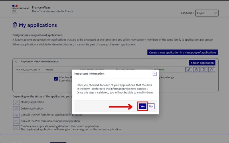 xin visa schengen pháp online