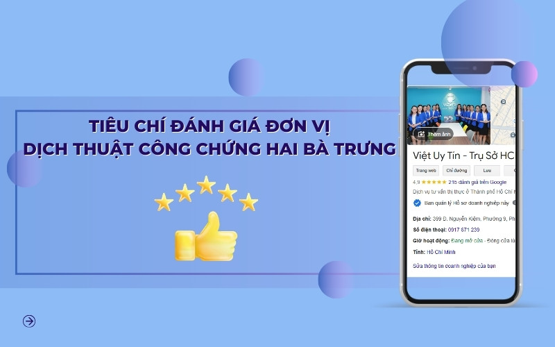 Tiêu chí đánh giá đơn vị dịch thuật công chứng Hai Bà Trưng