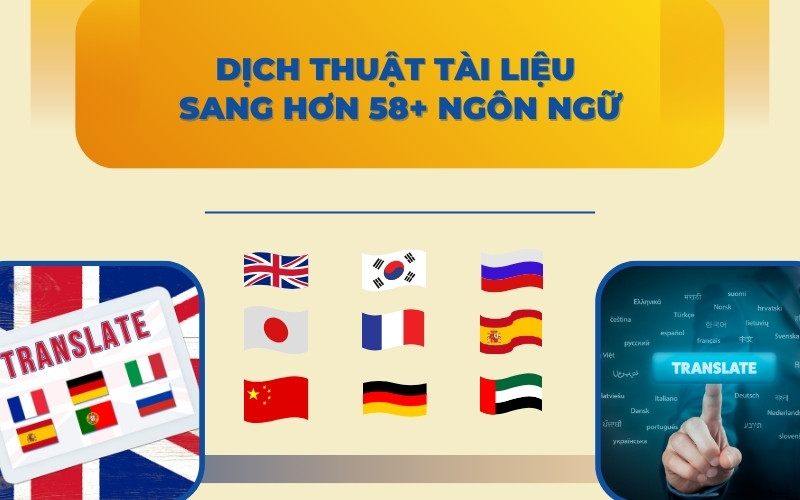 Dịch thuật tài liệu hơn 58 ngôn ngữ