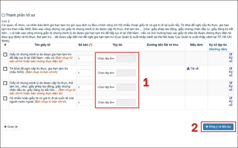 Tải hồ sơ gia hạn visa Việt Nam online