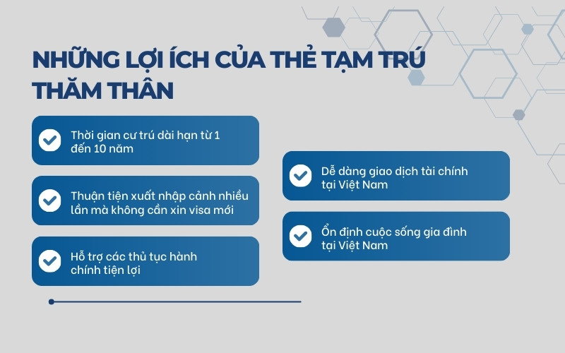 Những lợi ích của thẻ tạm trú thăm thân