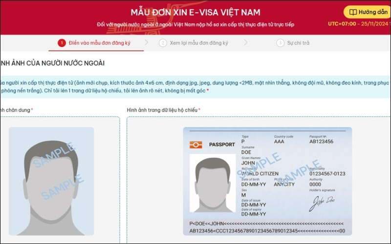 Xin thị thực thương mại điện tử (E visa)