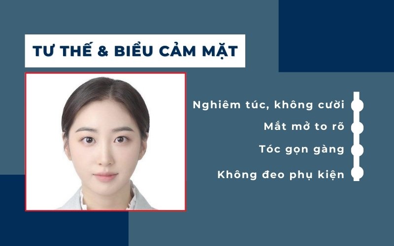 Tư thế và biểu cảm mặt khi chụp ảnh visa Pháp