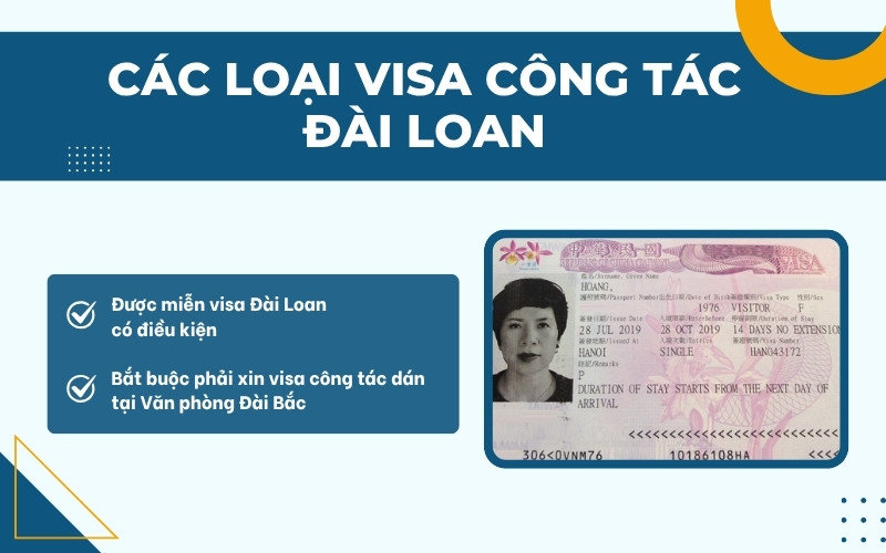 Các loại visa công tác Đài Loan
