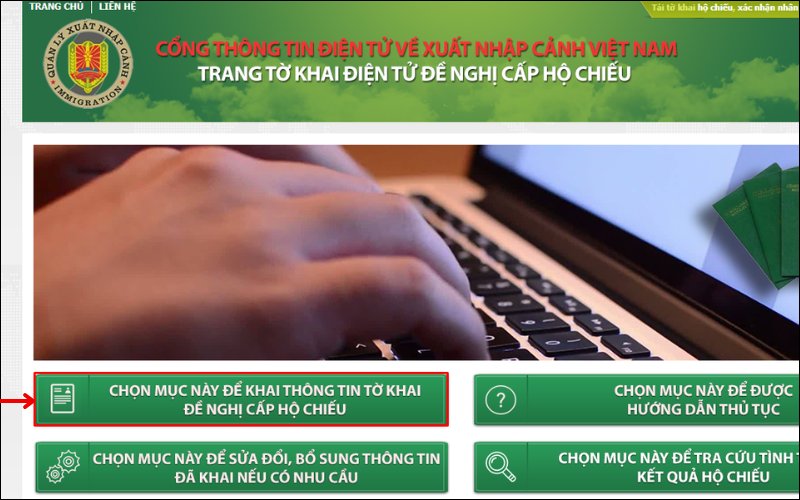 thủ tục cấp lại hộ chiếu hết hạn trên Cổng thông tin xuất nhập cảnh Việt Nam