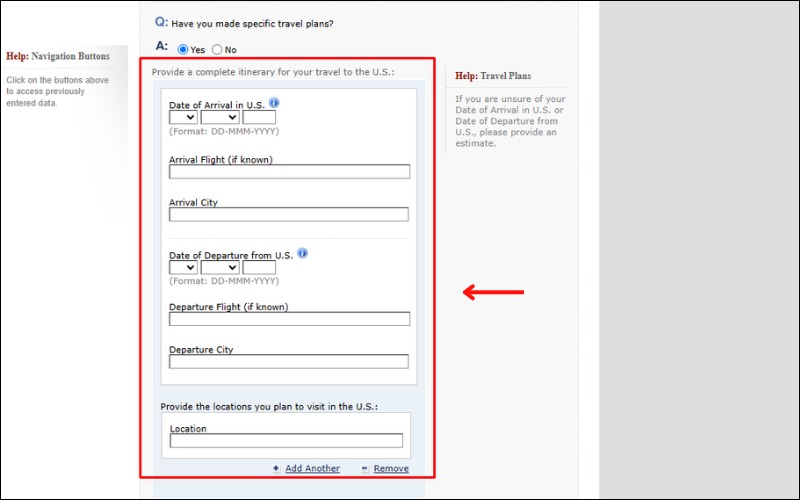 mẫu đơn xin visa Mỹ DS-160