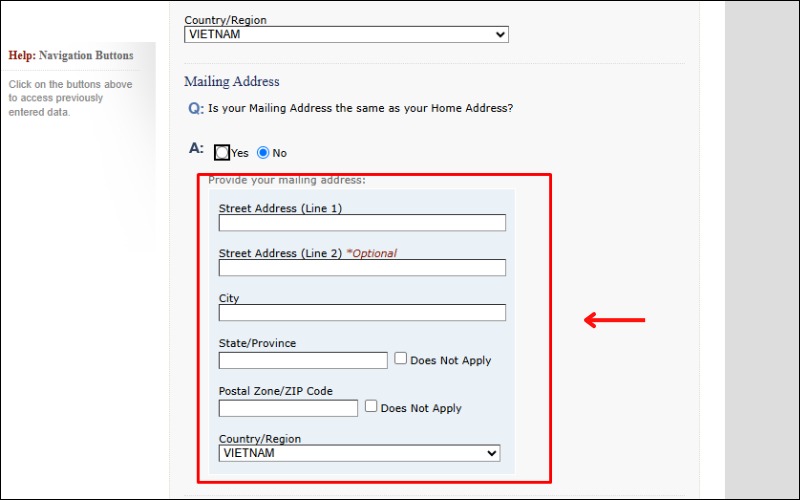 mẫu đơn xin visa Mỹ DS-160