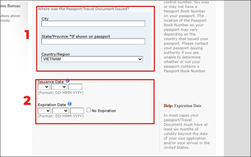 hướng dẫn điền thông tin hộ chiếu form ds 160
