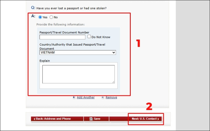 Hướng dẫn điền thông tin liên lạc tại Hoa Kỳ