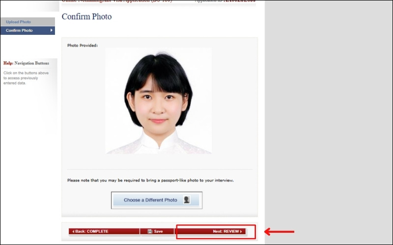 Hoàn tất tải ảnh visa Mỹ điền đơn DS-160