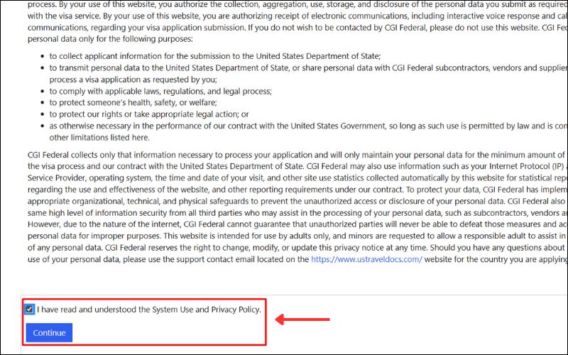 Nhấn chọn Continue