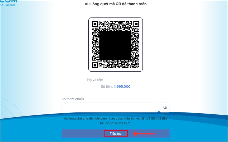 Quét mã QR thanh toán phí
