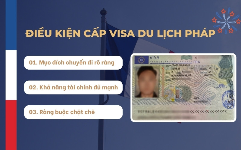 Điều kiện cấp visa du lịch Pháp