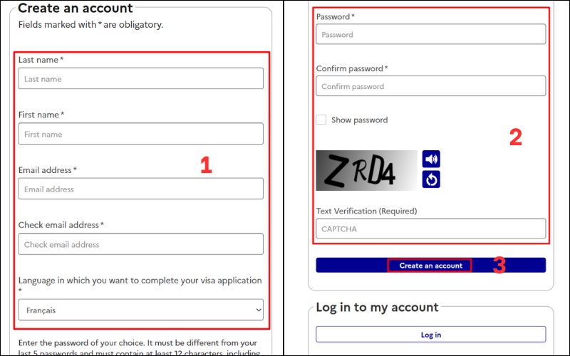 Điền email và mật khẩu