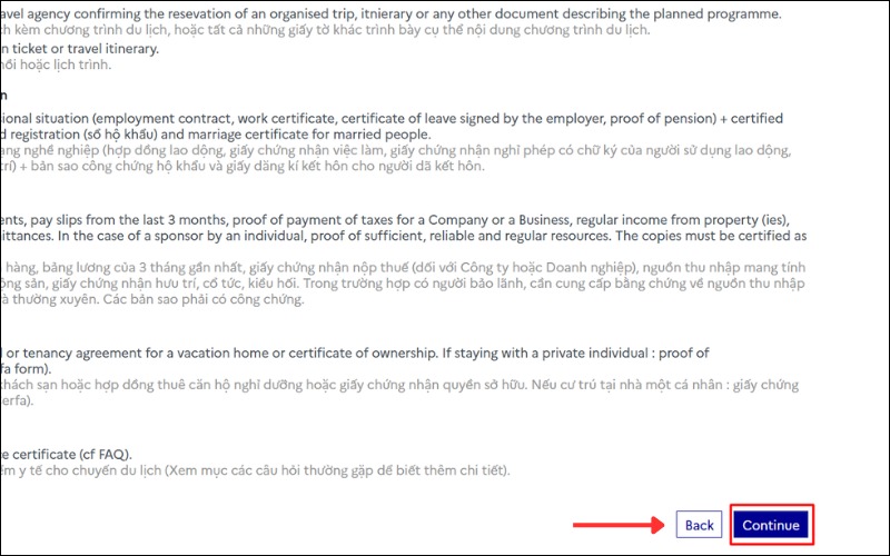 Xác nhận thông tin visa du lịch Pháp