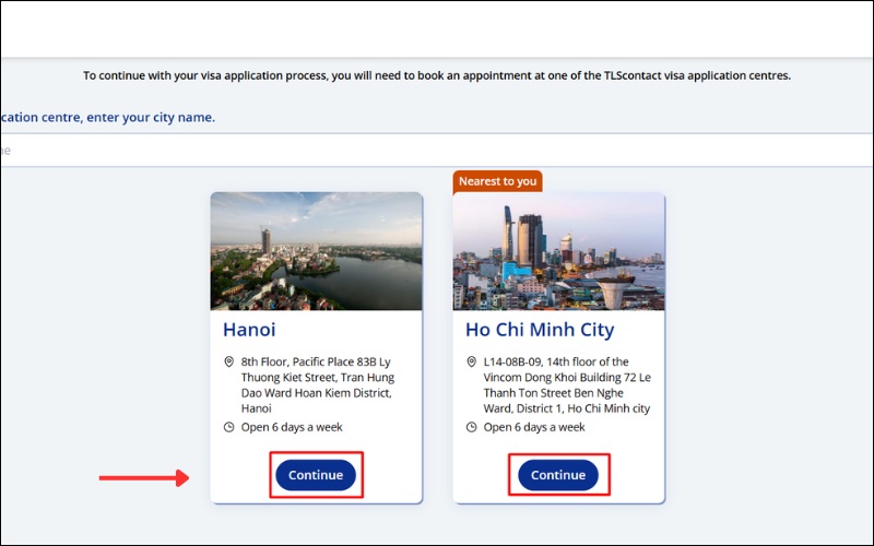 Chọn địa điểm đặt hẹn visa du lịch Pháp