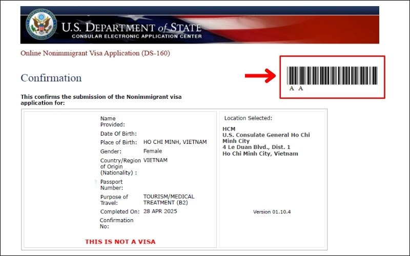 In mẫu đơn DS 160