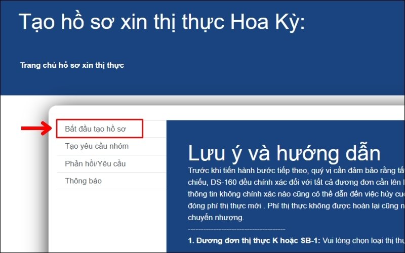 Tạo hồ sơ xin visa thăm thân Mỹ