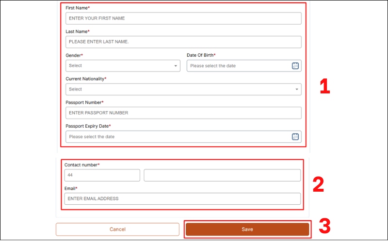 Nhập thông tin cá nhân