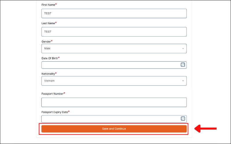 Điền thông tin người xin visa Thụy Sĩ