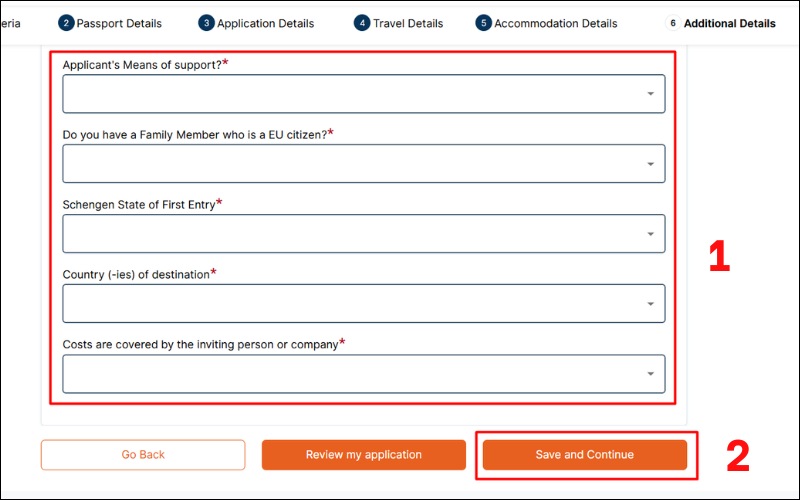Điền thông tin bổ sung