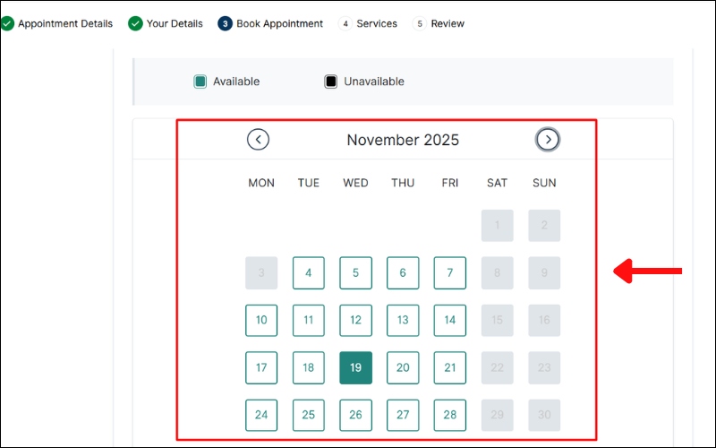 Chọn ngày giờ xin visa Thụy Sĩ