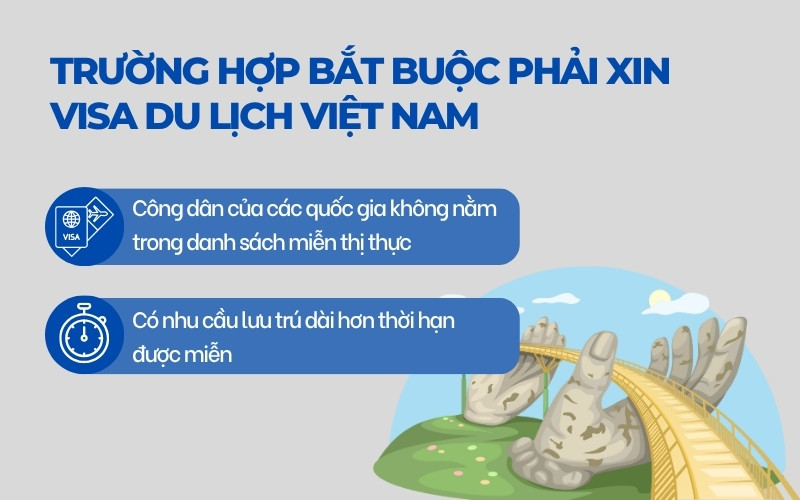Trường hợp bắt buộc phải xin visa du lịch Việt Nam