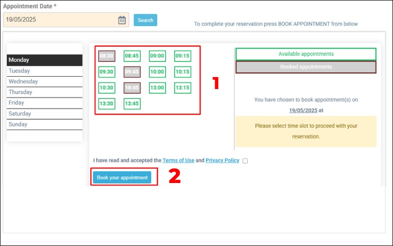 Lựa chọn khung giờ nộp hồ sơ visa Hy Lạp