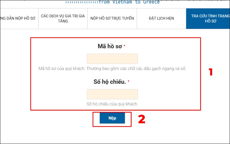 Tra cứu tình trạng hồ sơ visa Hy Lạp