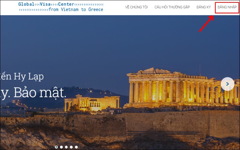 Đăng nhập xin visa Hy Lạp