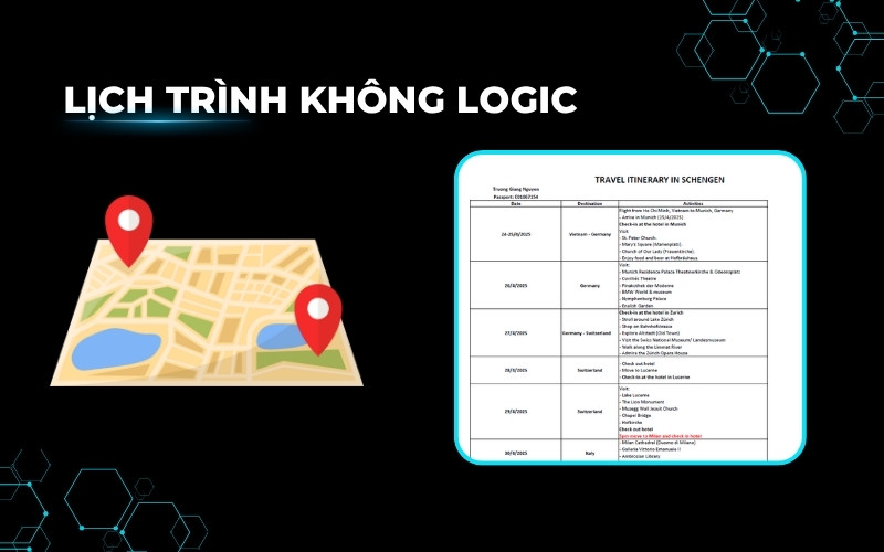 Lịch trình du lịch không logic