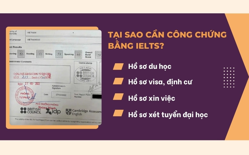 Tại sao cần công chứng bằng IELTS