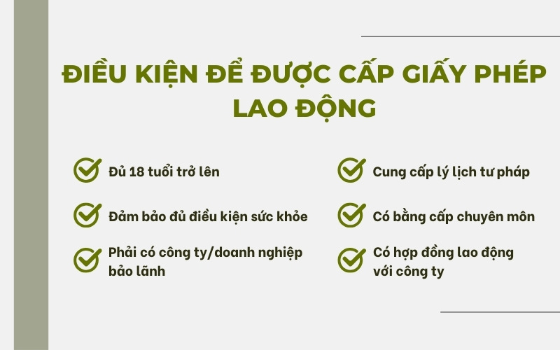 Điều kiện để được cấp giấy phép lao động