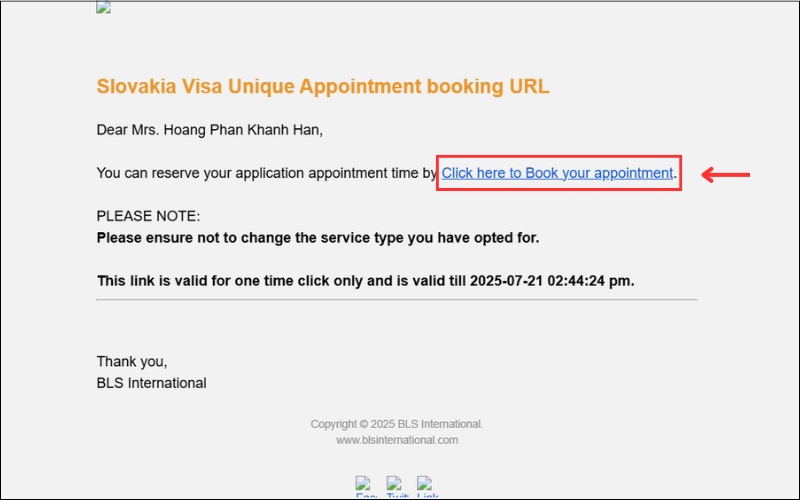Mở hệ thống đặt hẹn visa Slovakia