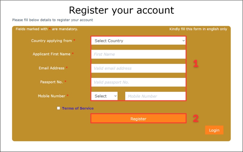 Đăng ký tài khoản visa Slovakia