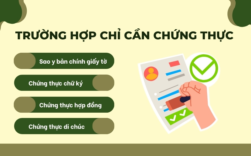 Trường hợp cần chứng thực