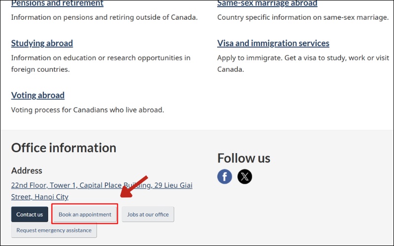Truy cập vào web hợp pháp hóa lãnh sự Canada