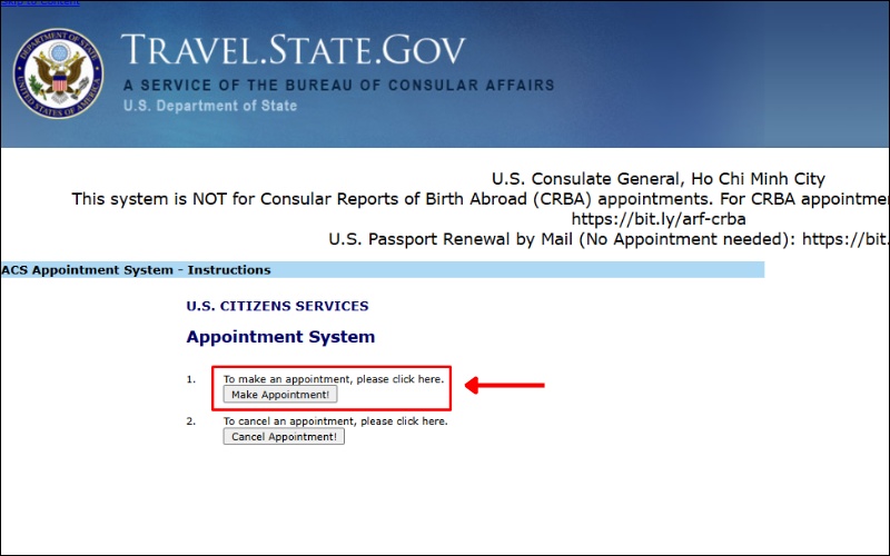 Chọn Make Appointment