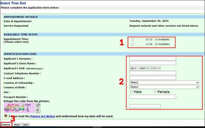 Điền thông tin hợp pháp hóa lãnh sự Mỹ