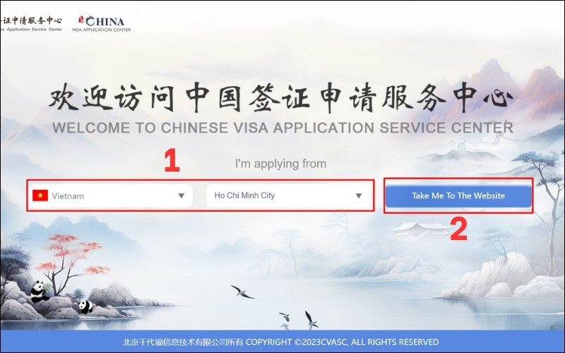Truy cập website kiểm tra visa Trung Quốc online