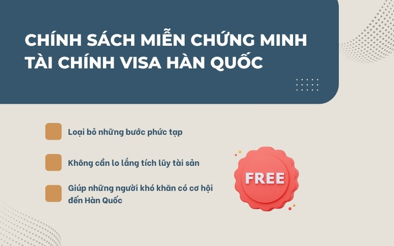Chính sách miễn chứng minh tài chính visa Hàn Quốc